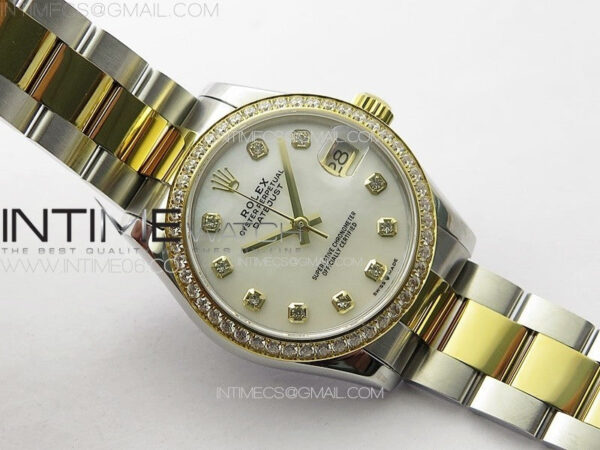 DateJust 31mm 72610 SS/YG Crystals Bezel APSF Best Edition White MOP Dial Crystals Markers on Oyster Bracelet A2824 – Bild 2