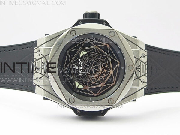 Big Bang Sang Bleu Ti WWF 1:1 Best Edition Black Skeletonal Dial On Black Gummy Strap Asian HB1213 V2 – Bild 3