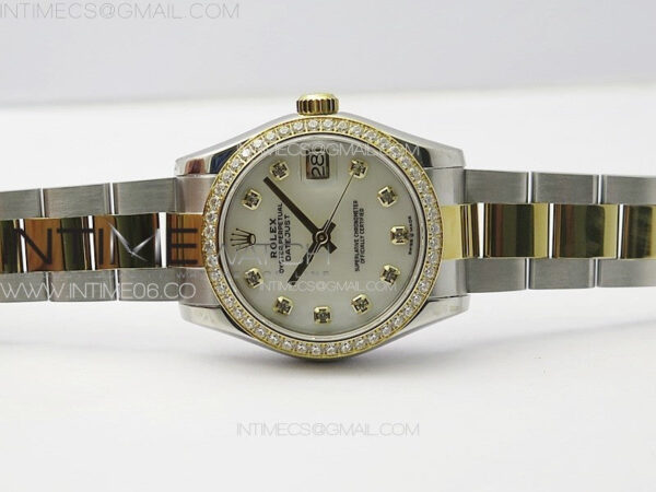 DateJust 31mm 72610 SS/YG Crystals Bezel APSF Best Edition White MOP Dial Crystals Markers on Oyster Bracelet A2824 – Bild 4