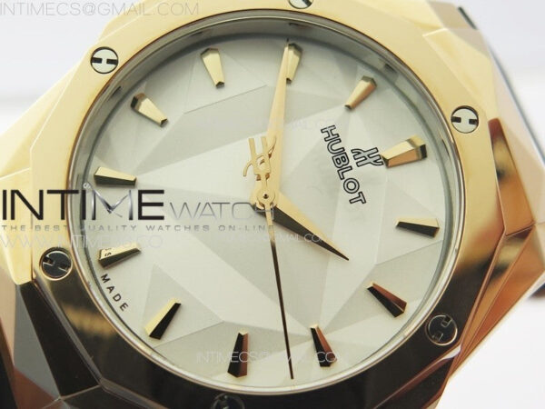 Classic Fusion Orlinski RG B50F 1:1 Best Edition White Faceted Dial on White Rubber Strap A2892 – Bild 4