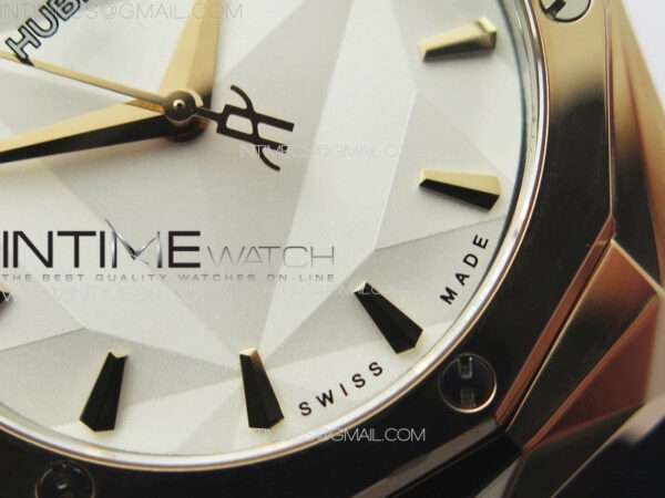 Classic Fusion Orlinski RG B50F 1:1 Best Edition White Faceted Dial on White Rubber Strap A2892 – Bild 5