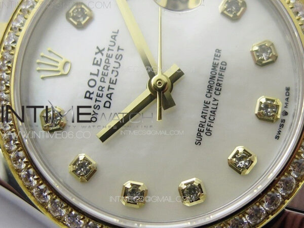DateJust 31mm 72610 SS/YG Crystals Bezel APSF Best Edition White MOP Dial Crystals Markers on Oyster Bracelet A2824 – Bild 7