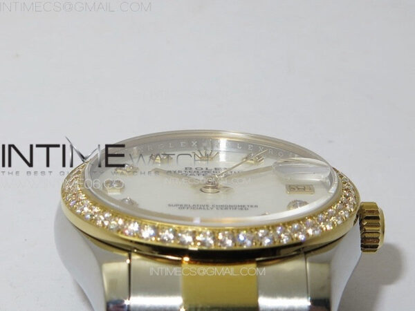 DateJust 31mm 72610 SS/YG Crystals Bezel APSF Best Edition White MOP Dial Crystals Markers on Oyster Bracelet A2824 – Bild 8