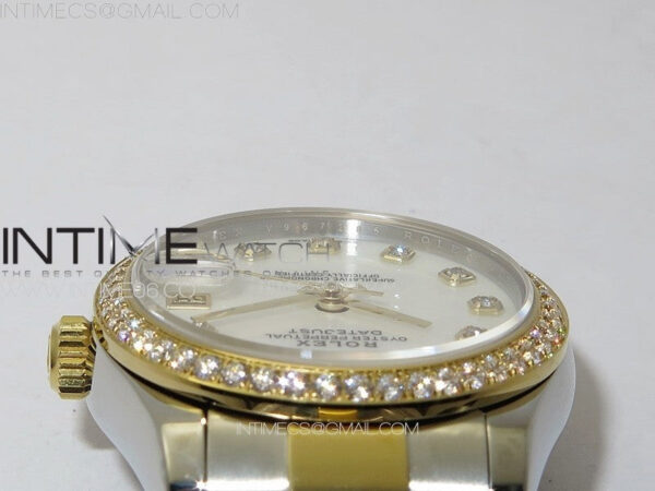 DateJust 31mm 72610 SS/YG Crystals Bezel APSF Best Edition White MOP Dial Crystals Markers on Oyster Bracelet A2824 – Bild 11