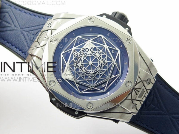 Big Bang Sang Bleu Ti WWF 1:1 Best Edition Blue Skeletonal Dial On Blue Gummy Strap Asian HB1213 V2 – Bild 2