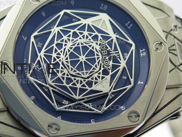 Big Bang Sang Bleu Ti WWF 1:1 Best Edition Blue Skeletonal Dial On Blue Gummy Strap Asian HB1213 V2 – Bild 4