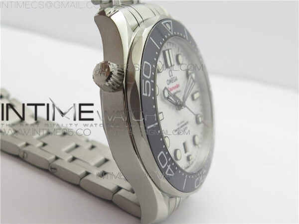 2019 SEAMASTER DIVER 300M SS VSF 1:1 BEST EDITION BLACK BEZEL WHITE DIAL ON SS BRACELET A8800 V2 – Bild 2