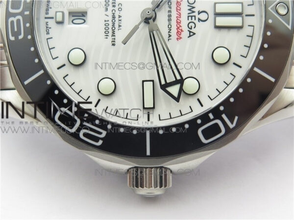 2019 SEAMASTER DIVER 300M SS VSF 1:1 BEST EDITION BLACK BEZEL WHITE DIAL ON SS BRACELET A8800 V2 – Bild 6