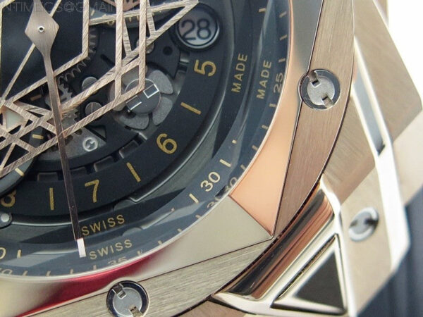 Big Bang Sang Bleu chrono RG B50 Black Skeletonal Dial On Black Gummy Strap Asian 7750 – Bild 6