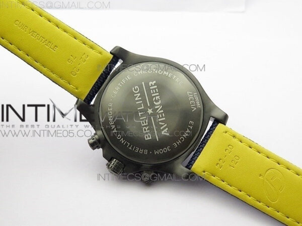 Avenger Bandit V13317 Titanium DLC B50 Best Edition Blue Dial Numbers Makers on Blue Nylon strap A7750 – Bild 16