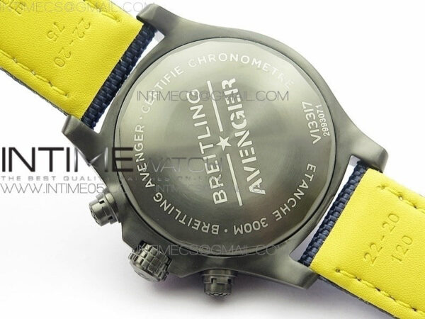 Avenger Bandit V13317 Titanium DLC B50 Best Edition Blue Dial Numbers Makers on Blue Nylon strap A7750 – Bild 17