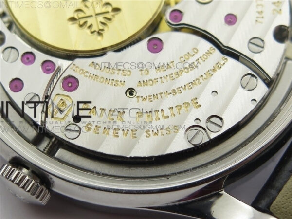 Calatrava Azulejos SS 5089G-62 FL Enamel Dial on Black Leather Strap – Bild 21