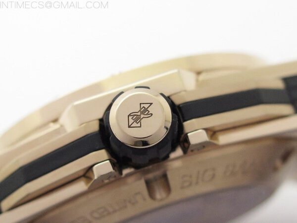 Big Bang Sang Bleu chrono RG B50 White Skeletonal Dial On Black Gummy Strap Asian 7750 – Bild 10