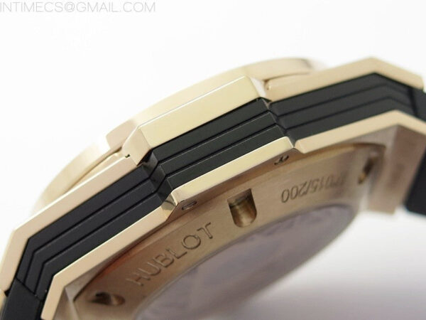 Big Bang Sang Bleu chrono RG B50 White Skeletonal Dial On Black Gummy Strap Asian 7750 – Bild 12
