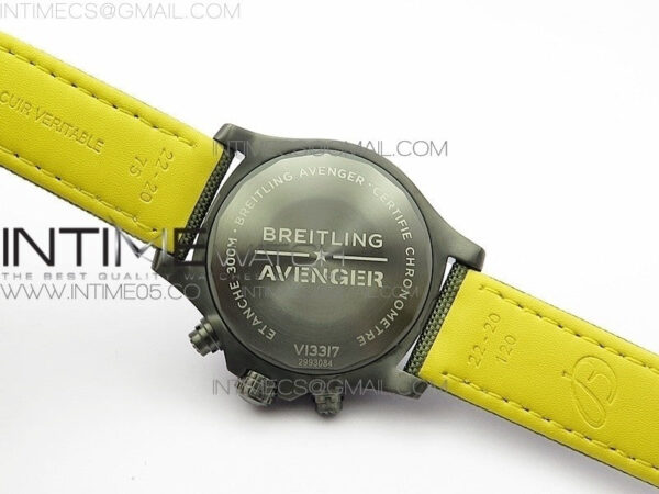 Avenger Bandit V13317 Titanium DLC B50 Best Edition Green Dial Numbers Makers on Green Nylon strap A7750 – Bild 16