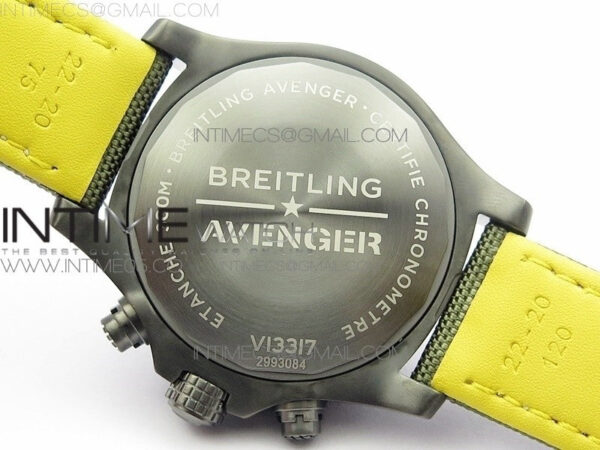 Avenger Bandit V13317 Titanium DLC B50 Best Edition Green Dial Numbers Makers on Green Nylon strap A7750 – Bild 17