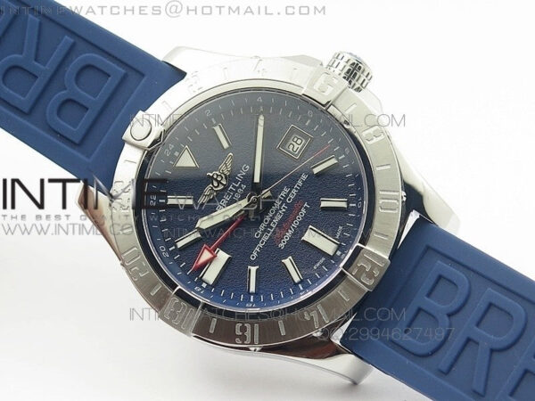 Avenger GMT SS Blue Sticks Marker Dial on Rubber strap A2836 – Bild 3
