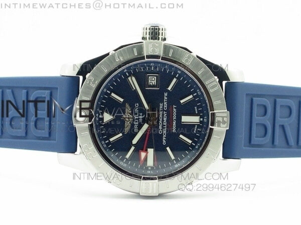 Avenger GMT SS Blue Sticks Marker Dial on Rubber strap A2836 – Bild 4