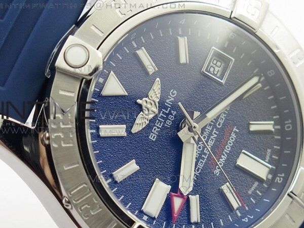 Avenger GMT SS Blue Sticks Marker Dial on Rubber strap A2836 – Bild 6