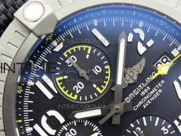 Avenger Bandit V13317 Titanium DLC B50 Best Edition Black Dial Numbers Makers on Black Nylon strap A7750 – Bild 8