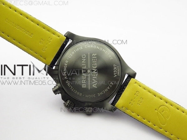 Avenger Bandit V13317 Titanium DLC B50 Best Edition Black Dial Numbers Makers on Black Nylon strap A7750 – Bild 16