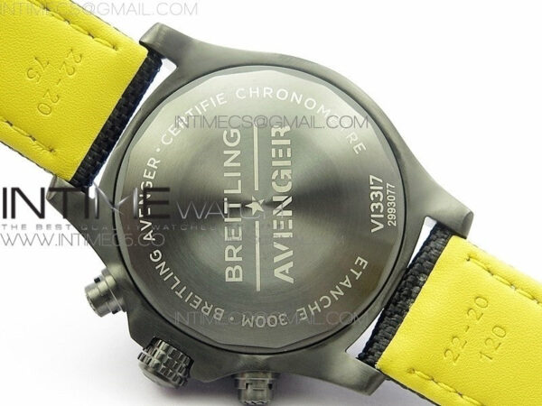 Avenger Bandit V13317 Titanium DLC B50 Best Edition Black Dial Numbers Makers on Black Nylon strap A7750 – Bild 17