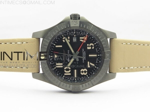 AVENGER V32395 Ti DLC 1:1 Best Edition Black Dial on Leather Strap A2824 – Bild 3