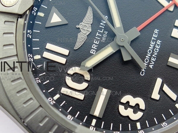 AVENGER V32395 Ti DLC 1:1 Best Edition Black Dial on Leather Strap A2824 – Bild 7