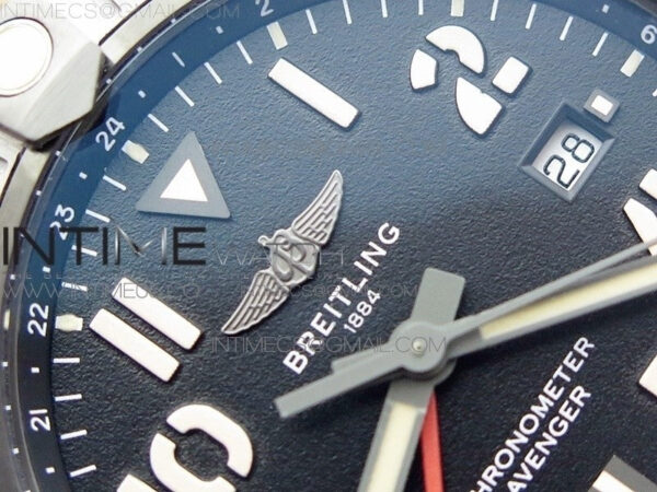 AVENGER V32395 Ti DLC 1:1 Best Edition Black Dial on Leather Strap A2824 – Bild 8