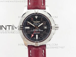 Avenger GMT SS Black Numeral Marker Dial on Leather strap A2836