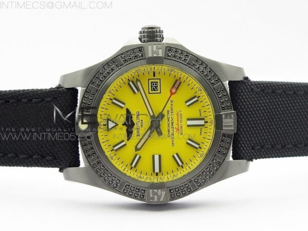 AVENGER Boutique Edition V17310 Dia Bezel Ti DLC 1:1 Best Edition Yellow Dial on Nylon Strap A2824 – Bild 3