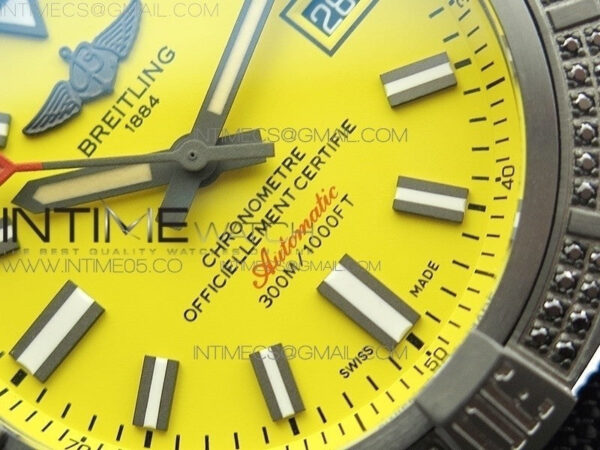 AVENGER Boutique Edition V17310 Dia Bezel Ti DLC 1:1 Best Edition Yellow Dial on Nylon Strap A2824 – Bild 5