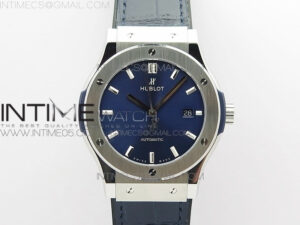 Classic Fusion 42mm SS B50F Blue Dial On Blue Gummy Strap A2892