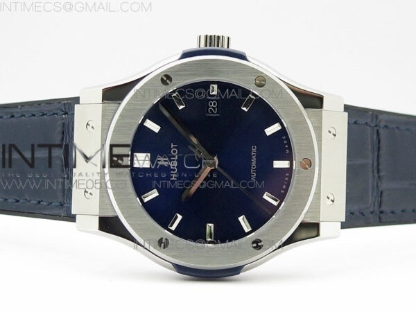 Classic Fusion 42mm SS B50F Blue Dial On Blue Gummy Strap A2892 – Bild 3