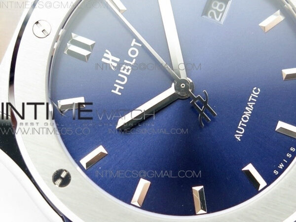 Classic Fusion 42mm SS B50F Blue Dial On Blue Gummy Strap A2892 – Bild 6