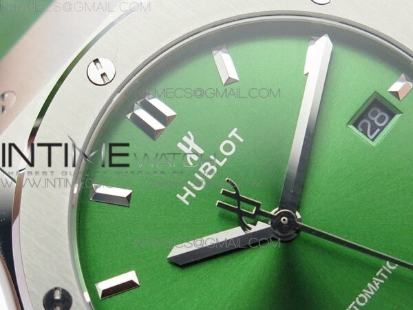 Classic Fusion 42mm SS B50F Green Dial On Green Gummy Strap A2892 – Bild 6