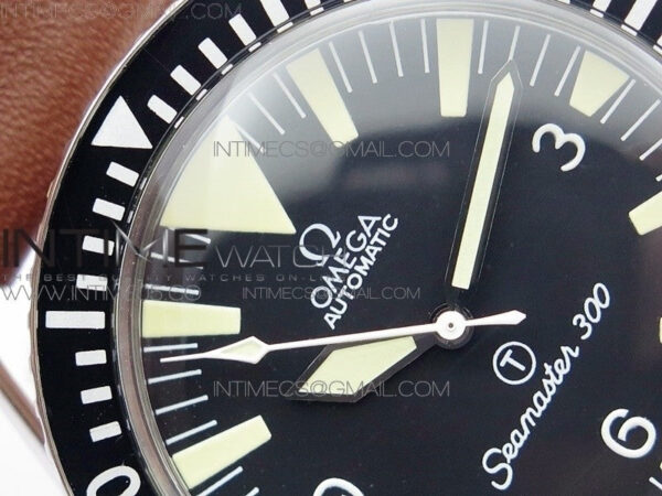 Vintage Seamaster 300 No Date T SS B12 Black Dial On Brown Leather Strap A-2836 (Free Nylon Strap) – Bild 7