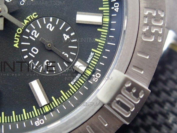 Avenger Bandit Titanium DLC B50 Best Edition Black Dial on Black/Yellow Gummy strap A7750 – Bild 6