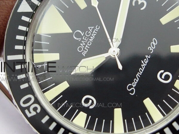 Vintage Seamaster 300 No Date SS B12 Black Dial On Brown Leather Strap A-2836 (Free Nylon Strap) – Bild 7