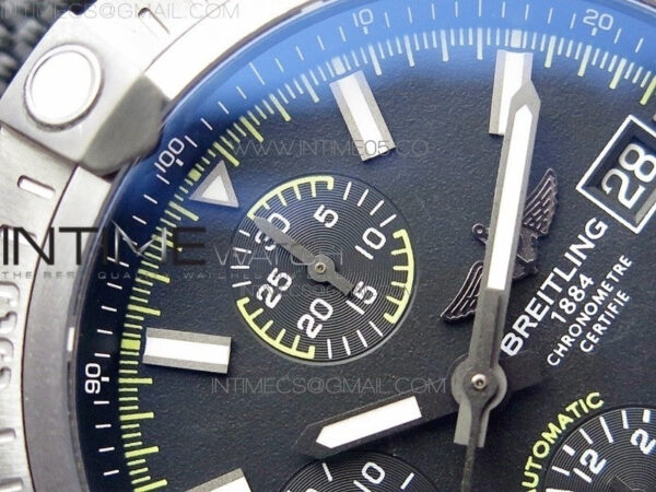 Avenger Bandit Titanium DLC B50 Best Edition Black Dial on Black/Yellow Gummy strap A7750 – Bild 8