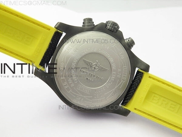 Avenger Bandit Titanium DLC B50 Best Edition Black Dial on Black/Yellow Gummy strap A7750 – Bild 21