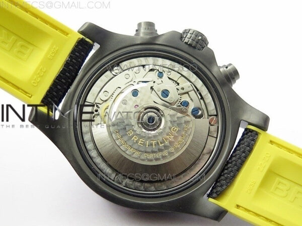 Avenger Bandit Titanium DLC B50 Best Edition Black Dial on Black/Yellow Gummy strap A7750 – Bild 25
