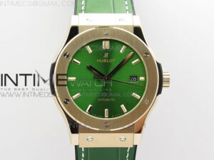 Classic Fusion 42mm RG B50F Green Dial On Green Gummy Strap A2892