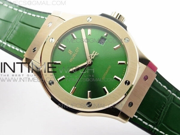 Classic Fusion 42mm RG B50F Green Dial On Green Gummy Strap A2892 – Bild 2