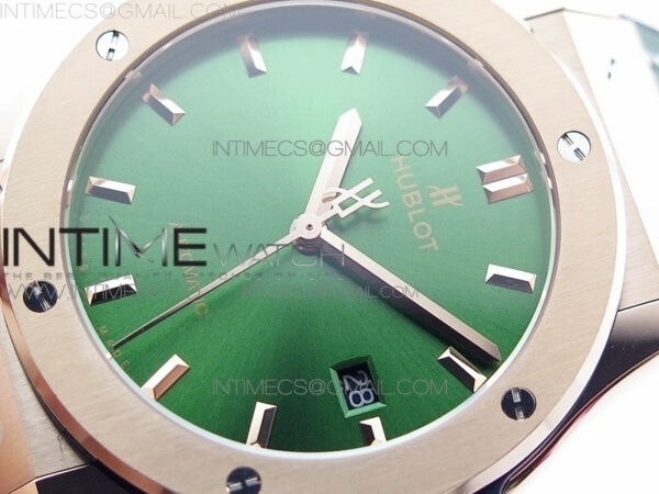 Classic Fusion 42mm RG B50F Green Dial On Green Gummy Strap A2892 – Bild 4