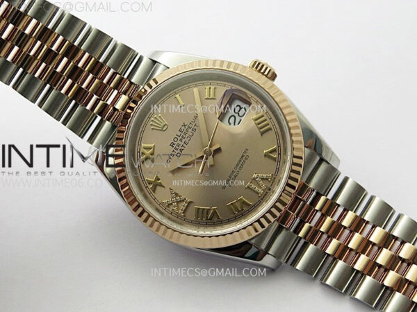 DateJust 36 SS 126231 904L SS/RG VSF 1:1 Best Edition Rose Gold Dial Roman Markers on Jubilee Bracelet VS3235 – Bild 3