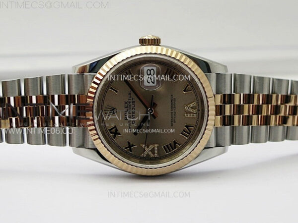 DateJust 36 SS 126231 904L SS/RG VSF 1:1 Best Edition Rose Gold Dial Roman Markers on Jubilee Bracelet VS3235 – Bild 4