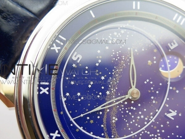 6104P Moon RG/SS Blue Dial on Blue Leather Strap A240 V2 – Bild 5