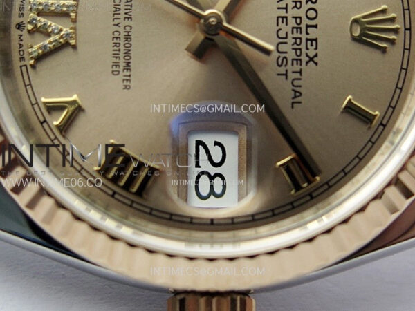 DateJust 36 SS 126231 904L SS/RG VSF 1:1 Best Edition Rose Gold Dial Roman Markers on Jubilee Bracelet VS3235 – Bild 6