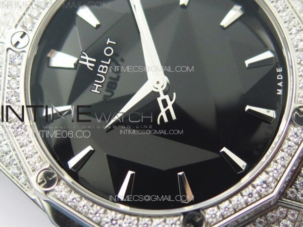 Classic Fusion Orlinski SS Full Real Diamonds B50F 1:1 Best Edition Black Faceted Dial on Black Rubber Strap A2892 – Bild 6
